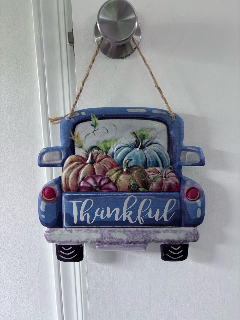 No brand Thankful metal sign